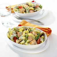 Lachs-Ragout mit Nudeln